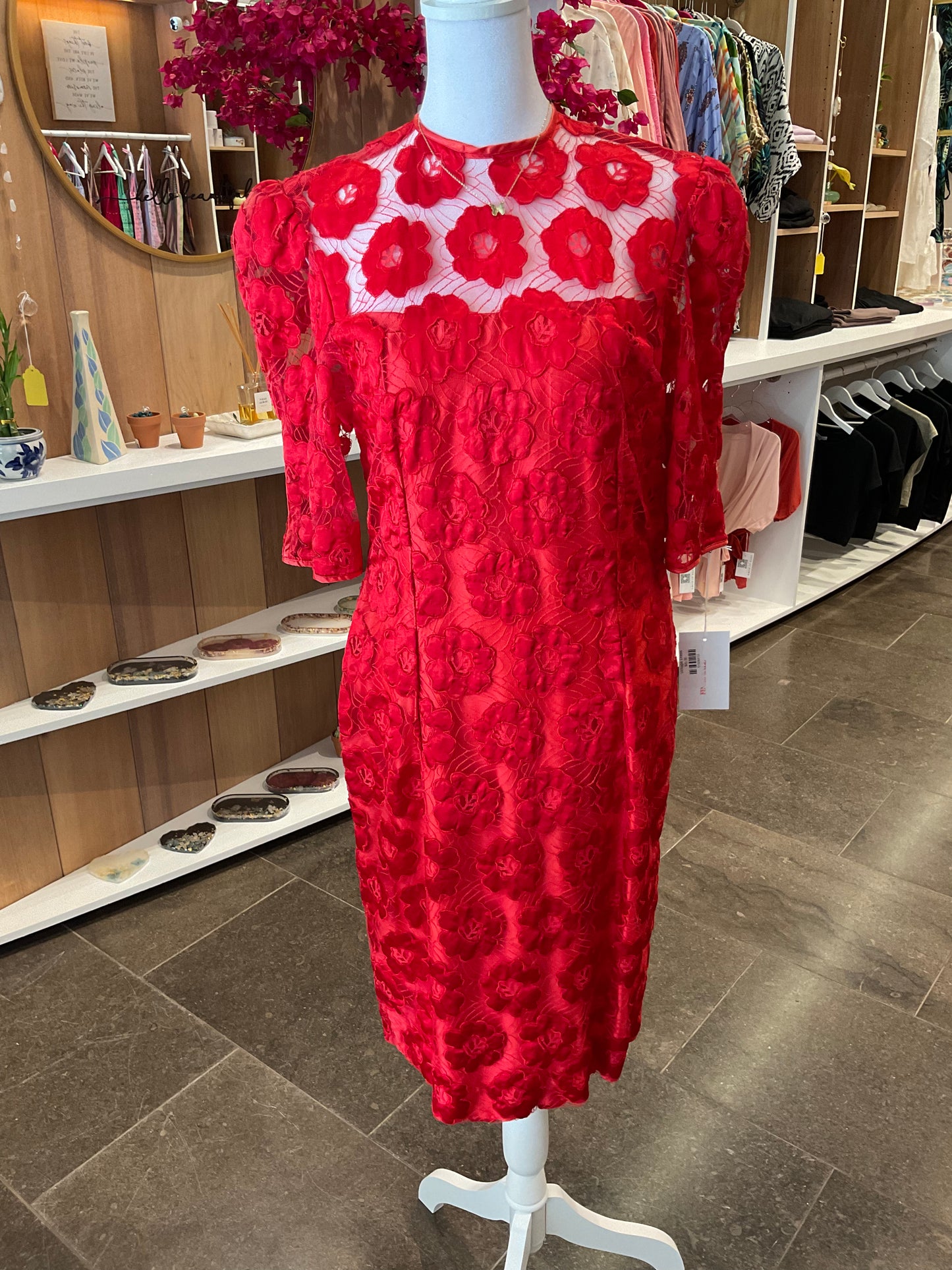 Vintage Dress ~ Red Blossom