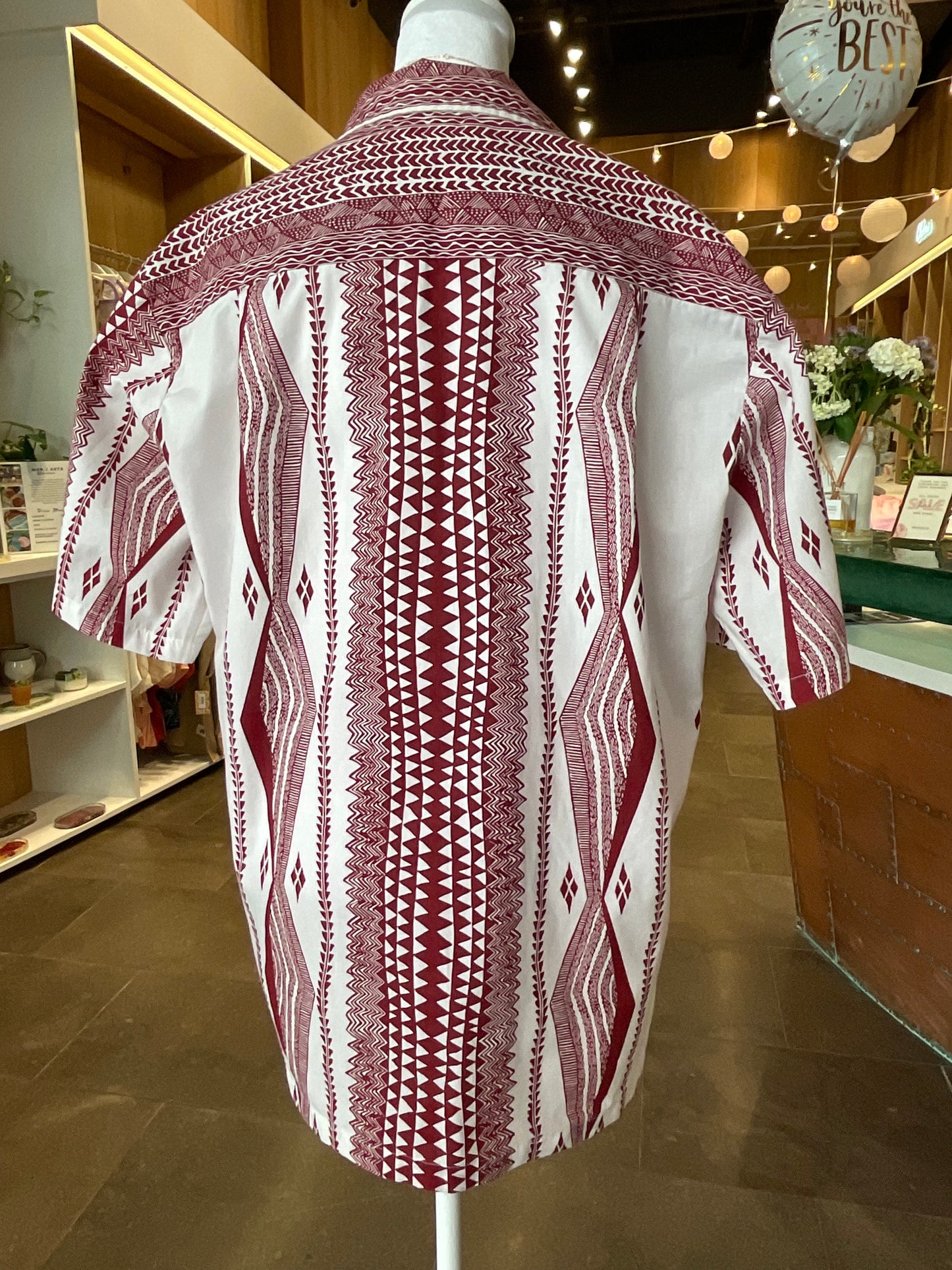 Vintage Aloha Shirt ~ Tapa Print