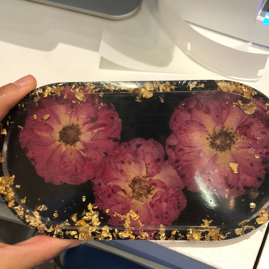 Resin Tray ~ Black Rose - loveatdawn