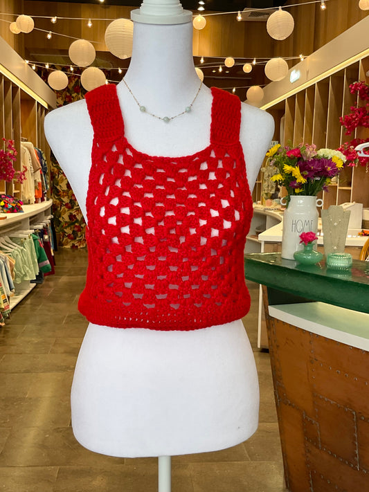 Vintage Top ~ Strawberry Crochet