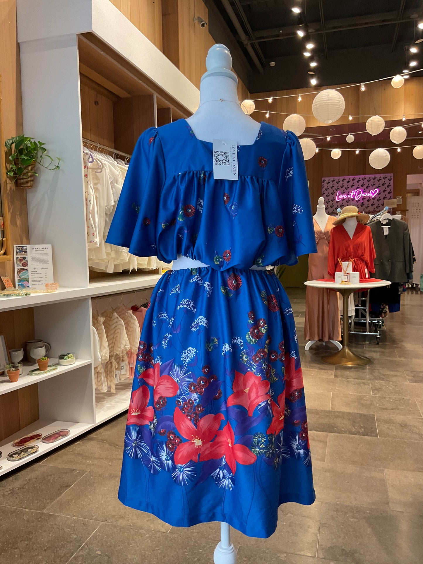 Vintage Dress ~ Blue Flower Dress (Repurposed)