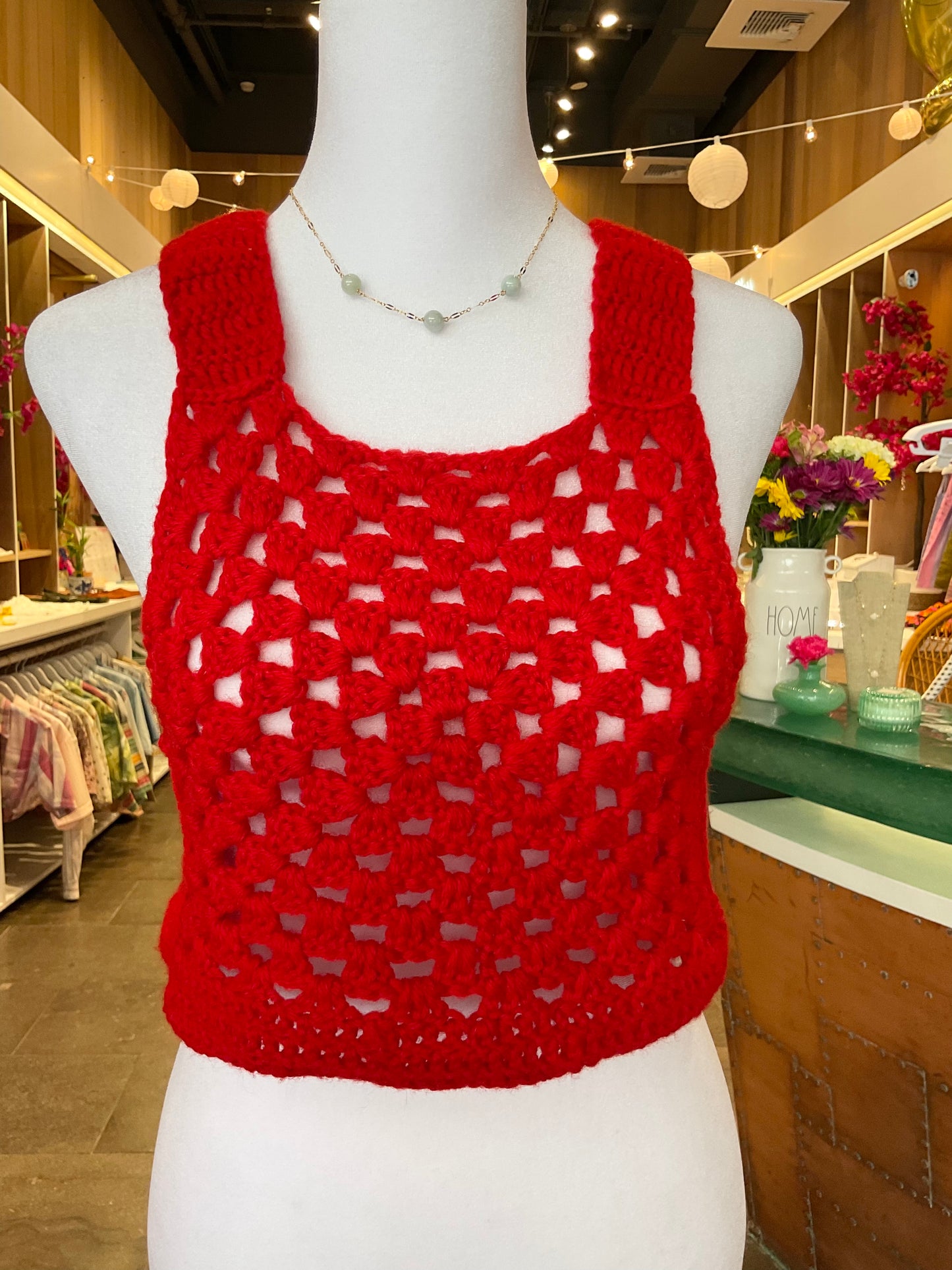 Vintage Top ~ Strawberry Crochet